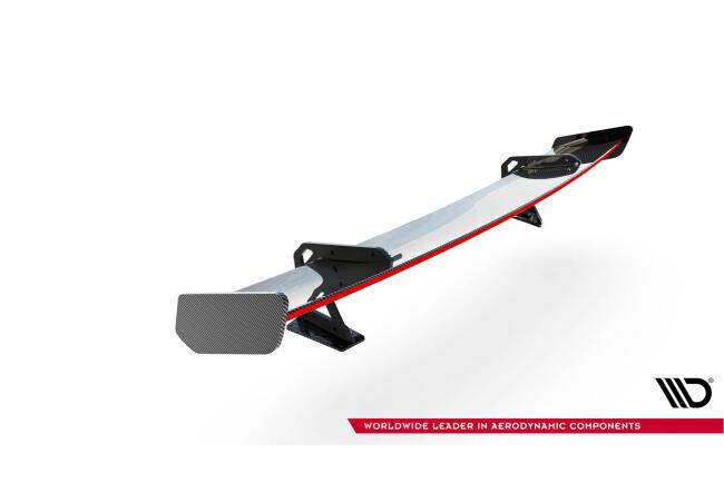 Maxton Design Carbon Heckflügel Heckspoiler mit Schwanenhals Halterungen und LED für Audi A5 / A5 S-Line / S5 / RS5 Coupe F5 / F5 Facelift