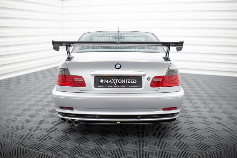 Maxton Design Carbon Heckflügel Heckspoiler mit Standfuß außen für BMW 3er Coupe E46