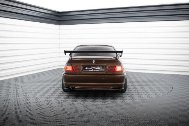 Maxton Design Carbon Heckflügel Heckspoiler mit Standfuß außen für BMW 3er Coupe E46