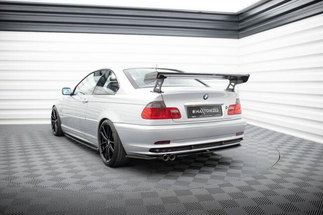 Maxton Design Carbon Heckflügel Heckspoiler mit Standfuß außen für BMW 3er Coupe E46