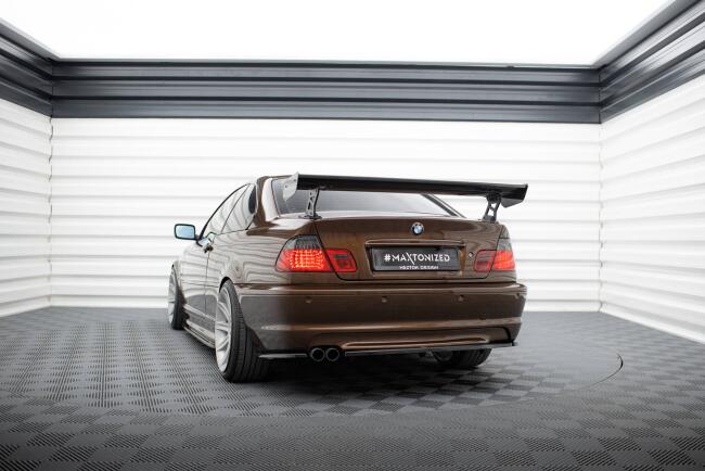 Maxton Design Carbon Heckflügel Heckspoiler mit Standfuß außen für BMW 3er Coupe E46