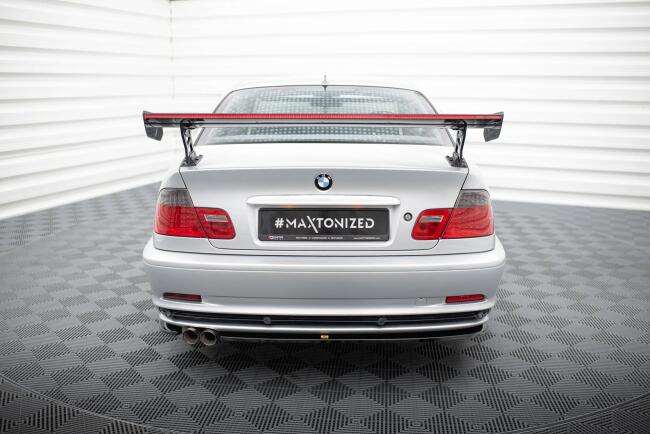 Maxton Design Carbon Heckflügel Heckspoiler mit Standfuß außen und LED für BMW 3er Coupe E46