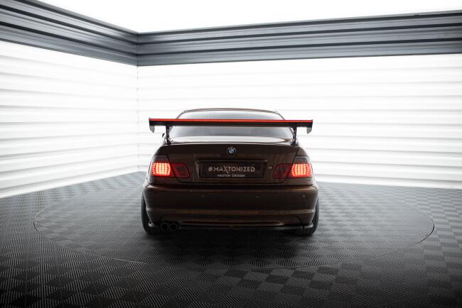 Maxton Design Carbon Heckflügel Heckspoiler mit Standfuß außen und LED für BMW 3er Coupe E46