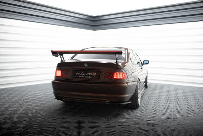 Maxton Design Carbon Heckflügel Heckspoiler mit Standfuß außen und LED für BMW 3er Coupe E46