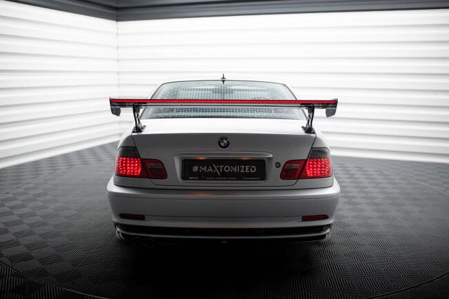 Maxton Design Carbon Heckflügel Heckspoiler mit Standfuß außen und LED für BMW 3er Coupe E46