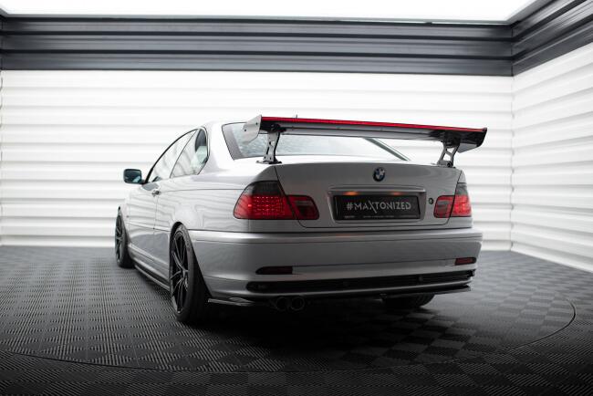 Maxton Design Carbon Heckflügel Heckspoiler mit Standfuß außen und LED für BMW 3er Coupe E46