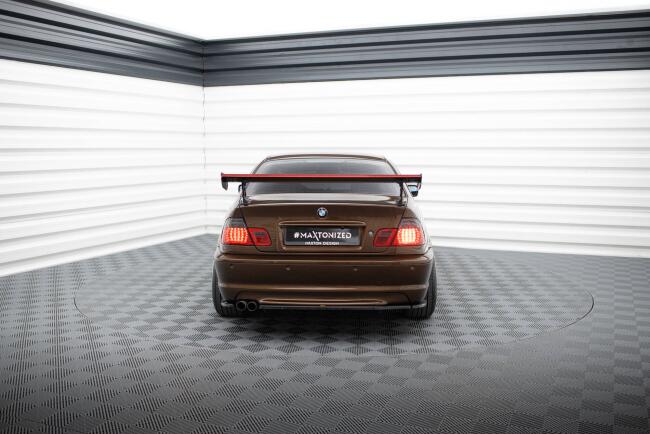Maxton Design Carbon Heckflügel Heckspoiler mit Standfuß außen und LED für BMW 3er Coupe E46