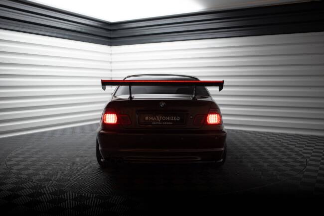 Maxton Design Carbon Heckflügel Heckspoiler mit Standfuß innen und LED für BMW 3er Coupe E46