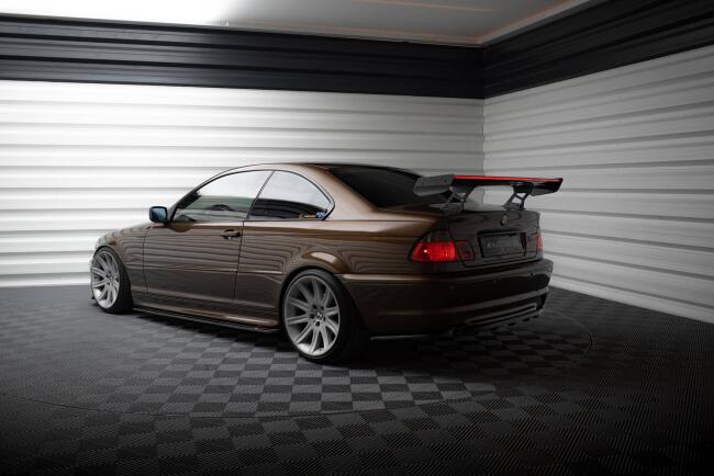 Maxton Design Carbon Heckflügel Heckspoiler mit Standfuß innen und LED für BMW 3er Coupe E46