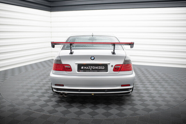 Maxton Design Carbon Heckflügel Heckspoiler mit Standfuß innen und LED für BMW 3er Coupe E46
