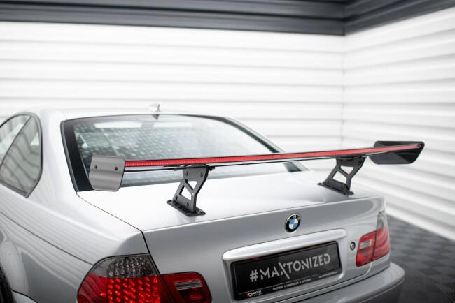 Maxton Design Carbon Heckflügel Heckspoiler mit Standfuß innen und LED für BMW 3er Coupe E46