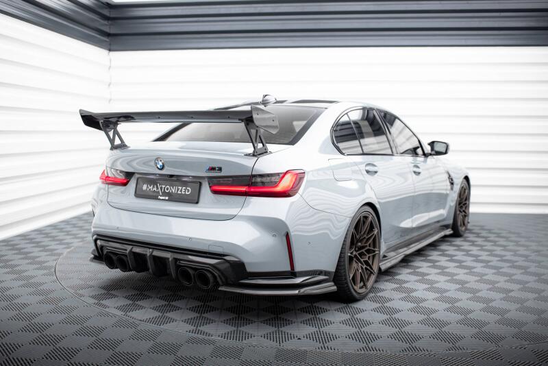 Maxton Design Carbon Heckflügel Heckspoiler mit Standfuß außen für BMW M3 G80 / M340i G20 / 3 M-Paket G20 / 3 Standard G20