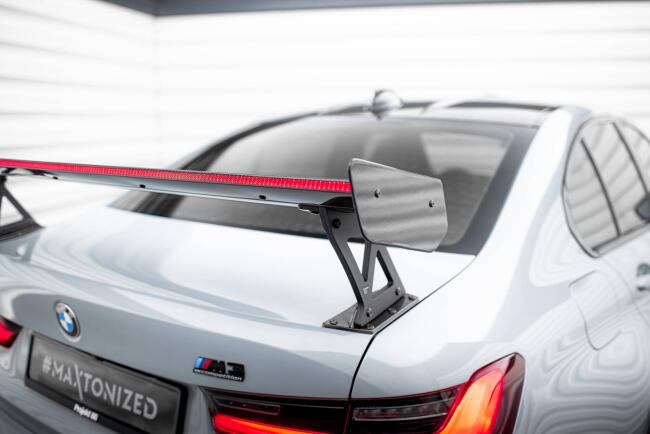 Maxton Design Carbon Heckflügel Heckspoiler mit Standfuß außen und LED für BMW M3 G80 / M340i G20 / 3 M-Paket G20 / 3 Standard G20