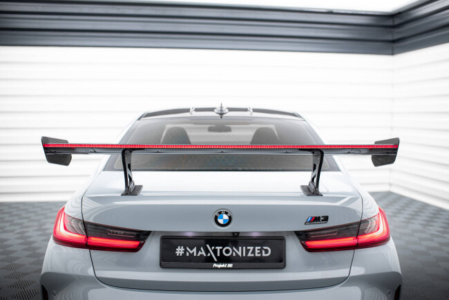 Maxton Design Carbon Heckflügel Heckspoiler mit Standfuß innen und LED für BMW M3 G80 / M340i G20 / 3 M-Paket G20 / 3 Standard G20