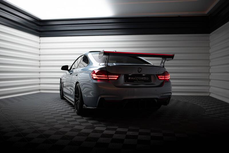 Maxton Design Carbon Heckflügel Heckspoiler mit Standfuß außen und LED für BMW 4er F32 / 4 F32 M-Paket Coupe