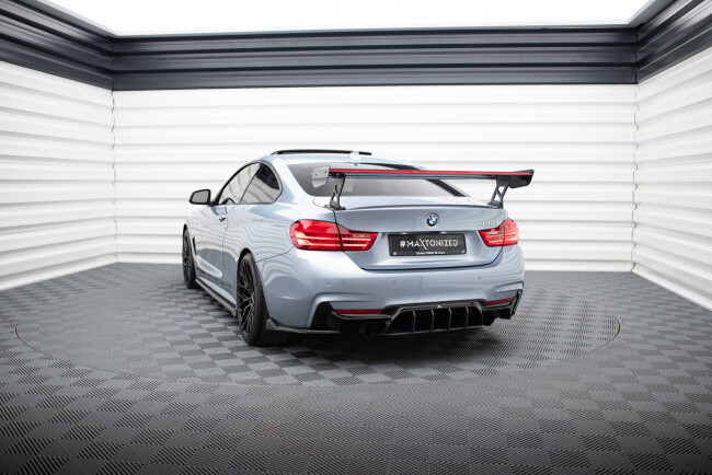 Maxton Design Carbon Heckflügel Heckspoiler mit Standfuß außen und LED für BMW 4er F32 / 4 F32 M-Paket Coupe