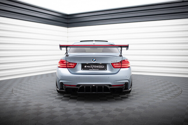 Maxton Design Carbon Heckflügel Heckspoiler mit Standfuß außen und LED für BMW 4er F32 / 4 F32 M-Paket Coupe