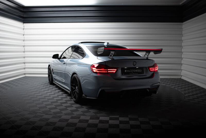 Maxton Design Carbon Heckflügel Heckspoiler mit Standfuß innen und LED für BMW 4er F32 / 4 F32 M-Paket Coupe