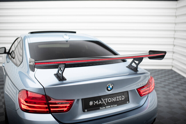 Maxton Design Carbon Heckflügel Heckspoiler mit Standfuß innen und LED für BMW 4er F32 / 4 F32 M-Paket Coupe