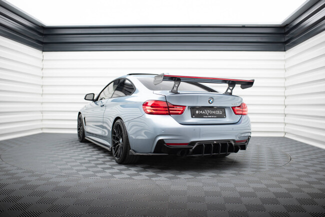 Maxton Design Carbon Heckflügel Heckspoiler mit Standfuß innen und LED für BMW 4er F32 / 4 F32 M-Paket Coupe