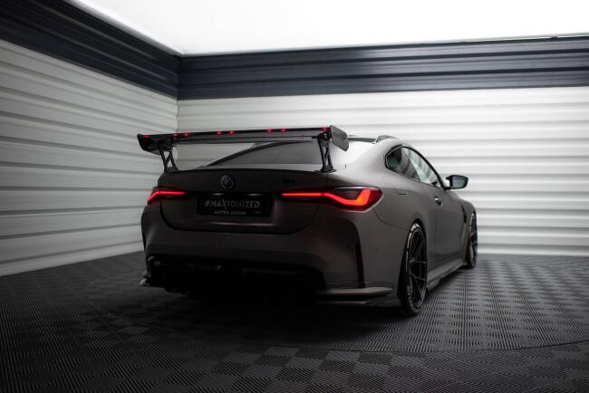 Maxton Design Carbon Heckflügel Heckspoiler mit Standfuß außen und LED für BMW M4 G82 / G82 Facelift / M440i / 4 M-Paket G22 / G22 Facelift