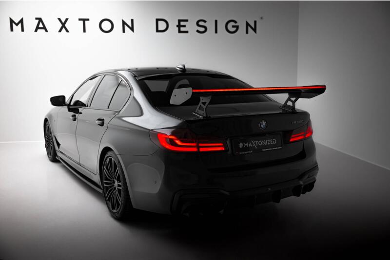 Maxton Design Carbon Heckflügel Heckspoiler mit Standfuß innen und LED für BMW 5er / M5 Limousine G30 / F90