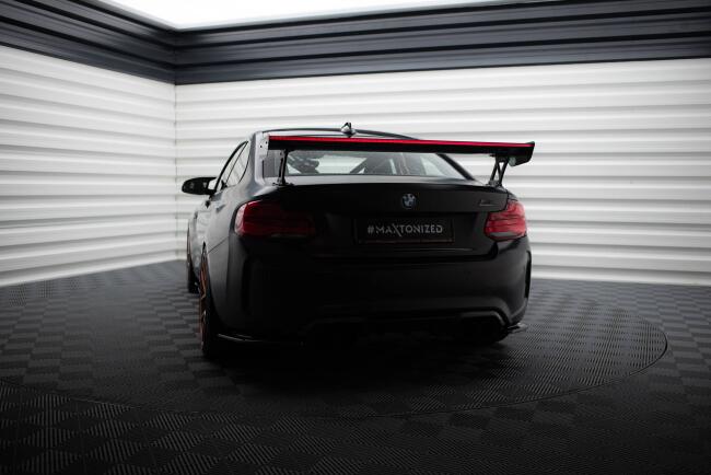Maxton Design Carbon Heckflügel Heckspoiler mit Standfuß außen und LED für BMW M2 F87 / 2 / 2 M-Paket F22