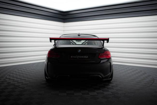 Maxton Design Carbon Heckflügel Heckspoiler mit Standfuß außen und LED für BMW M2 F87 / 2 / 2 M-Paket F22