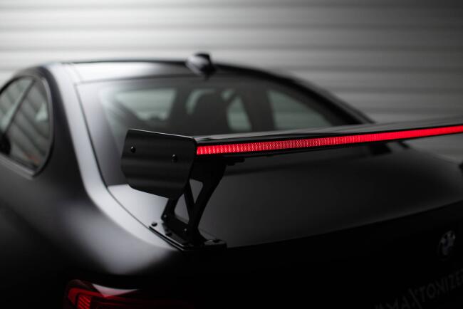 Maxton Design Carbon Heckflügel Heckspoiler mit Standfuß außen und LED für BMW M2 F87 / 2 / 2 M-Paket F22