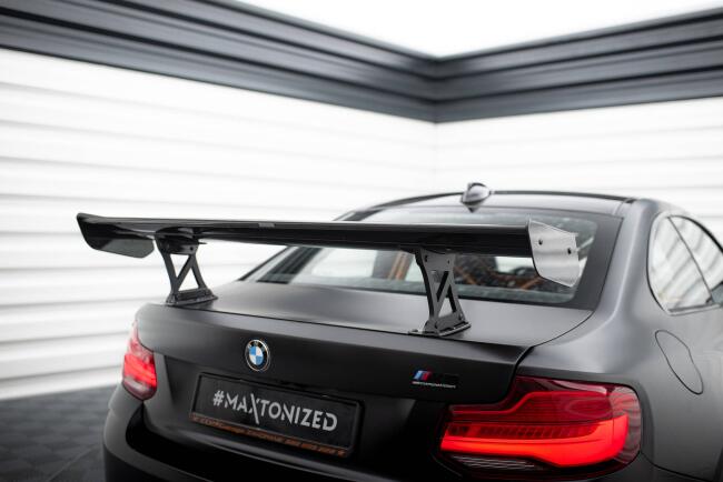 Maxton Design Carbon Heckflügel Heckspoiler mit Standfuß innen für BMW M2 F87 / 2 / 2 M-Paket F22