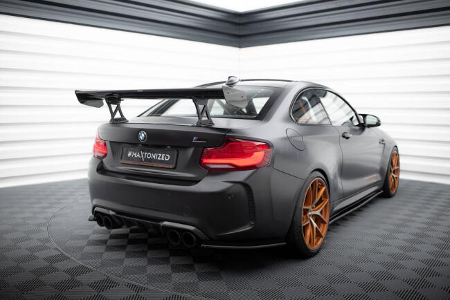 Maxton Design Carbon Heckflügel Heckspoiler mit Standfuß innen für BMW M2 F87 / 2 / 2 M-Paket F22