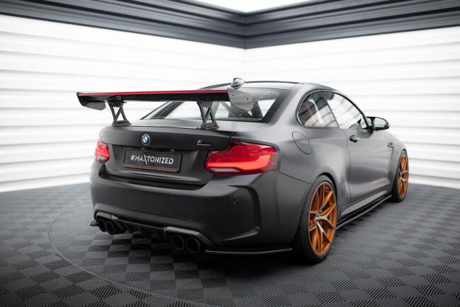 Maxton Design Carbon Heckflügel Heckspoiler mit Standfuß innen und LED für BMW M2 F87 / 2 / 2 M-Paket F22