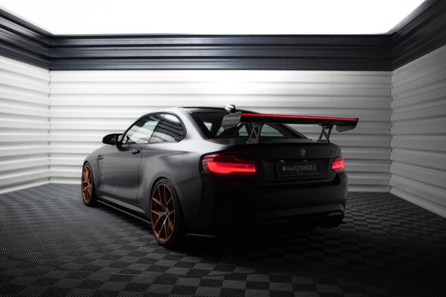 Maxton Design Carbon Heckflügel Heckspoiler mit Standfuß innen und LED für BMW M2 F87 / 2 / 2 M-Paket F22
