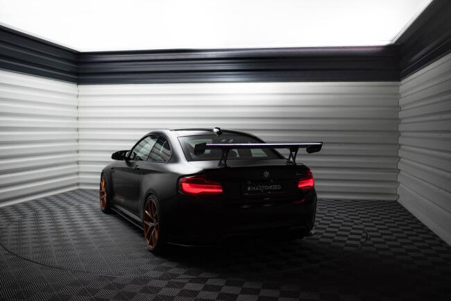 Maxton Design Carbon Heckflügel Heckspoiler mit Standfuß innen und LED für BMW M2 F87 / 2 / 2 M-Paket F22