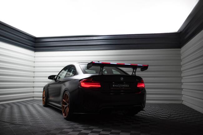 Maxton Design Carbon Heckflügel Heckspoiler mit Standfuß innen und LED für BMW M2 F87 / 2 / 2 M-Paket F22