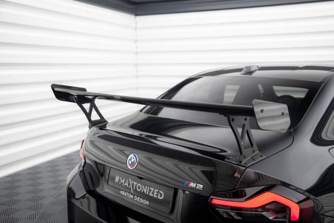 Maxton Design Carbon Heckflügel Heckspoiler mit Standfuß außen und LED für BMW M2 G87 / M240i / 2 M-Paket / 2 Standard G42