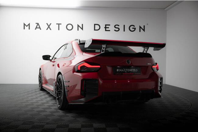 Maxton Design Carbon Heckflügel Heckspoiler mit Standfuß innen und LED für BMW M2 G87