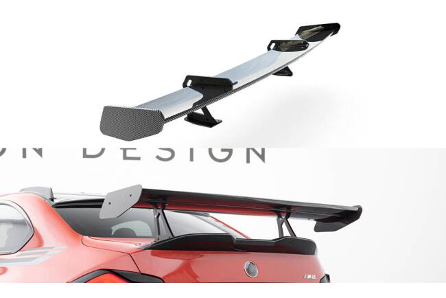 Maxton Design Carbon Heckflügel Heckspoiler mit Schwanenhals Halterungen für BMW M2 G87