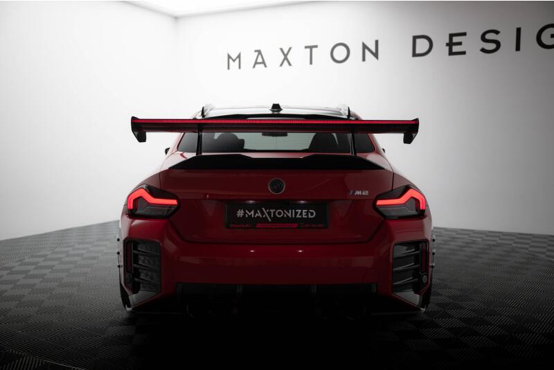 Maxton Design Carbon Heckflügel Heckspoiler mit Schwanenhals Halterungen und LED für BMW M2 G87
