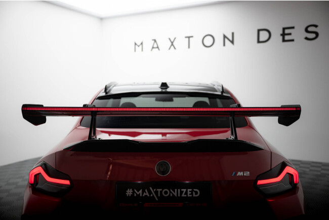 Maxton Design Carbon Heckflügel Heckspoiler mit Schwanenhals Halterungen und LED für BMW M2 G87