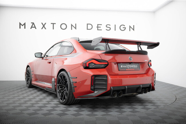 Maxton Design Carbon Heckflügel Heckspoiler mit Schwanenhals Halterungen und LED für BMW M2 G87