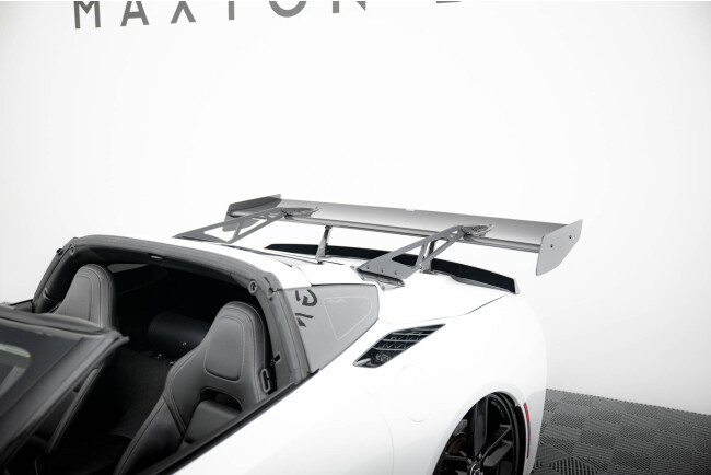 Maxton Design Carbon Heckflügel Heckspoiler mit Schwanenhals Halterungen für Chevrolet Corvette Stingray / Grand Sport C7