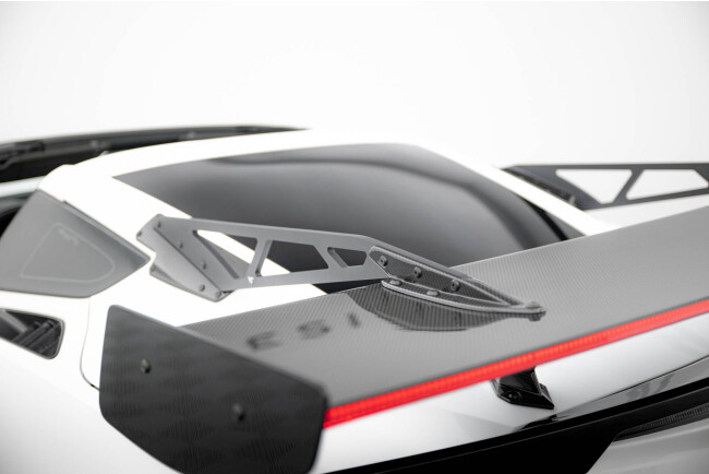 Maxton Design Carbon Heckflügel Heckspoiler mit Schwanenhals Halterungen und LED für Chevrolet Corvette Stingray / Grand Sport C7