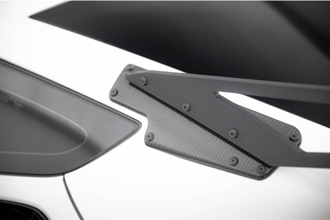Maxton Design Carbon Heckflügel Heckspoiler mit Schwanenhals Halterungen und LED für Chevrolet Corvette Stingray / Grand Sport C7