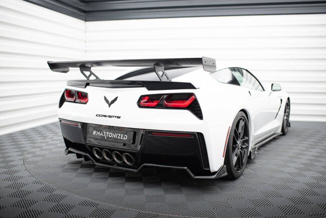 Maxton Design Carbon Heckflügel Heckspoiler mit Standfuß innen für Chevrolet Corvette Stingray / Grand Sport C7
