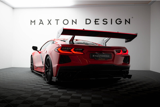 Maxton Design Carbon Heckflügel Heckspoiler V.1 mit LED für Chevrolet Corvette C8