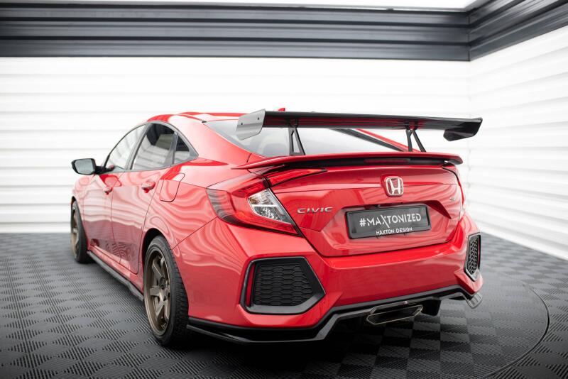 Maxton Design Carbon Heckflügel Heckspoiler mit Schwanenhals Halterungen für Honda Civic SI Mk10