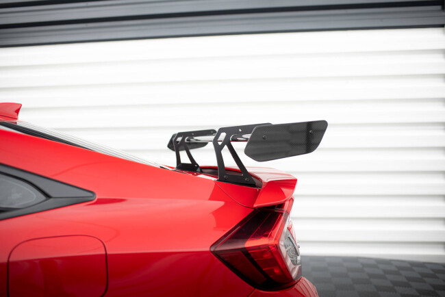 Maxton Design Carbon Heckflügel Heckspoiler mit Schwanenhals Halterungen für Honda Civic SI Mk10