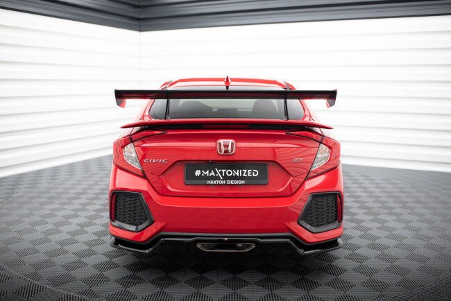 Maxton Design Carbon Heckflügel Heckspoiler mit Schwanenhals Halterungen für Honda Civic SI Mk10