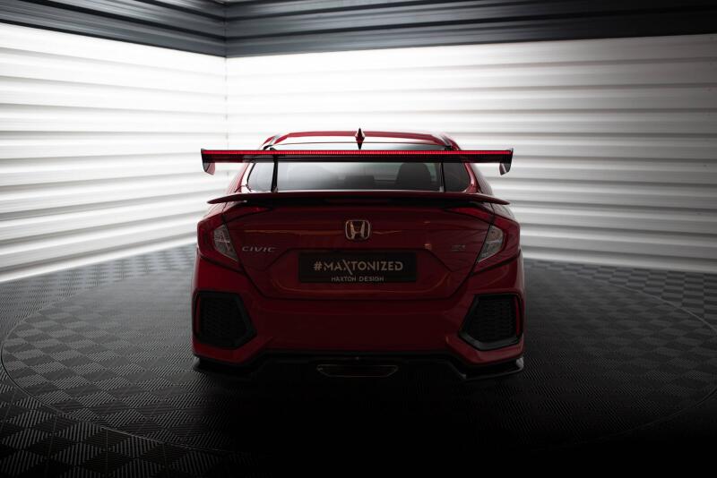 Maxton Design Carbon Heckflügel Heckspoiler mit Schwanenhals Halterungen und LED für Honda Civic SI Mk10